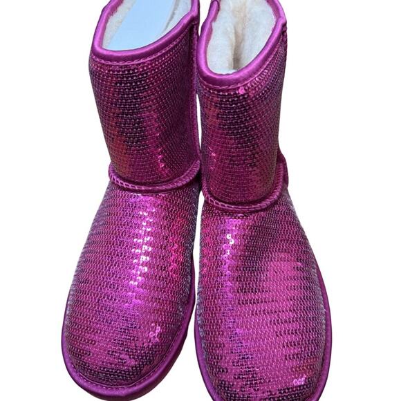 UGG Classic Short Sparkles Boots Fuchsia Size 6 NWT - Picture 7 of 10